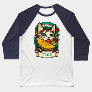 Tacocat Cinco De Mayo Funny Floral Cat Lover Mexican Fiesta Baseball T-Shirt